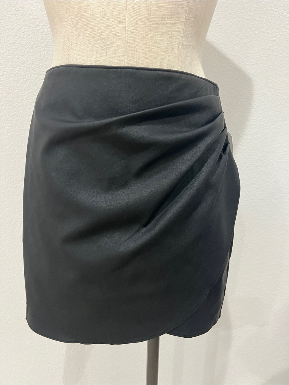 Abercrombie $ Fitch Black Faux Leather Wrap Mini Skirt